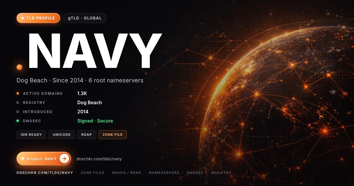 .navy TLD — domains, registry, and DNSSEC overview