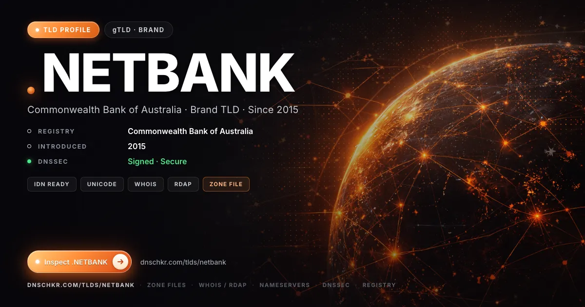 .netbank TLD — domains, registry, and DNSSEC overview