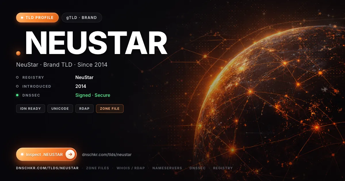 .neustar TLD — domains, registry, and DNSSEC overview