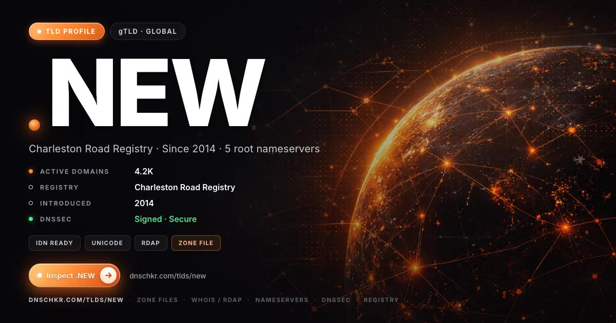 .new TLD — domains, registry, and DNSSEC overview