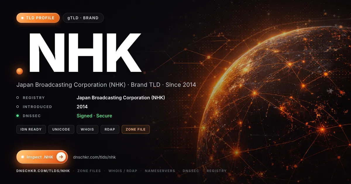 .nhk TLD — domains, registry, and DNSSEC overview