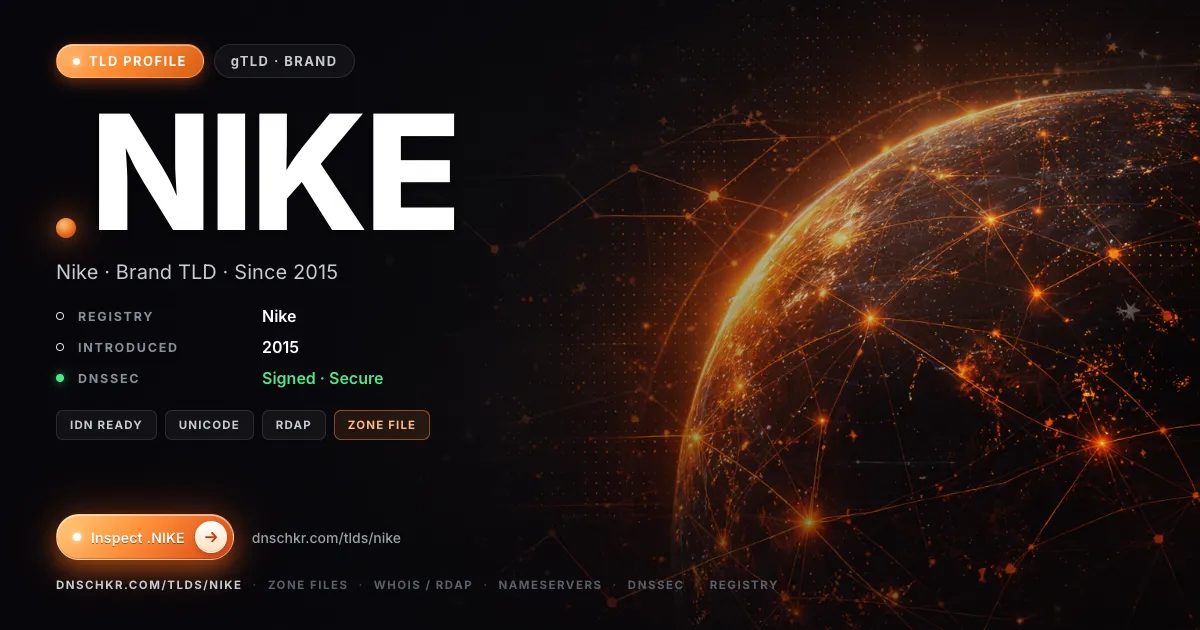 .nike TLD — domains, registry, and DNSSEC overview