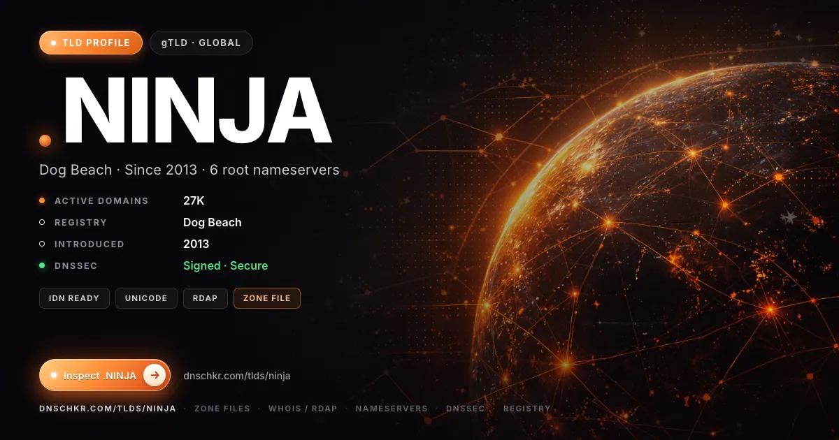 .ninja TLD — domains, registry, and DNSSEC overview