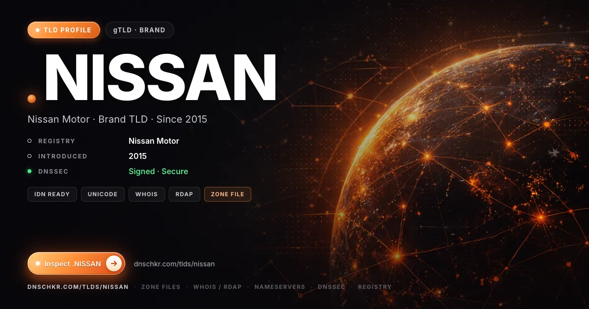 .nissan TLD — domains, registry, and DNSSEC overview