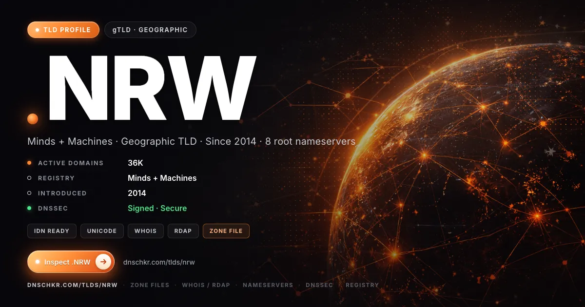 .nrw TLD — domains, registry, and DNSSEC overview