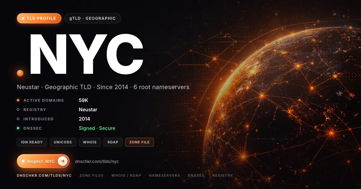 .nyc TLD — domains, registry, and DNSSEC overview
