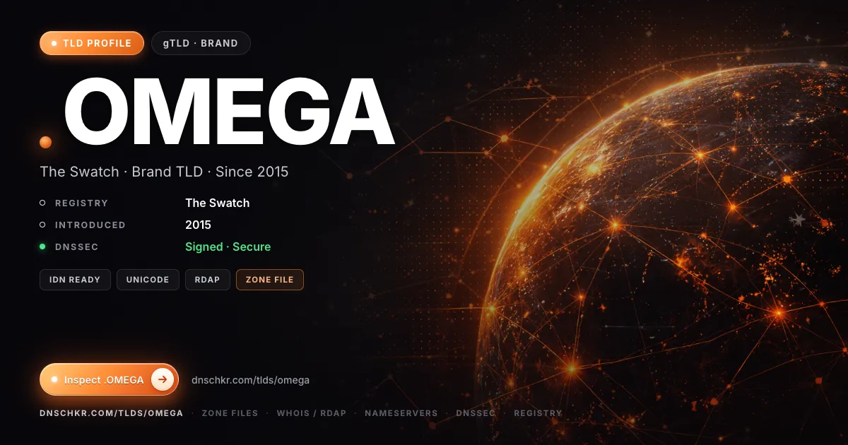 .omega TLD — domains, registry, and DNSSEC overview