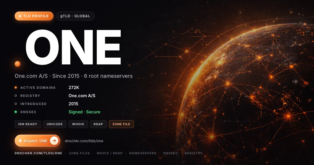 .one TLD — domains, registry, and DNSSEC overview