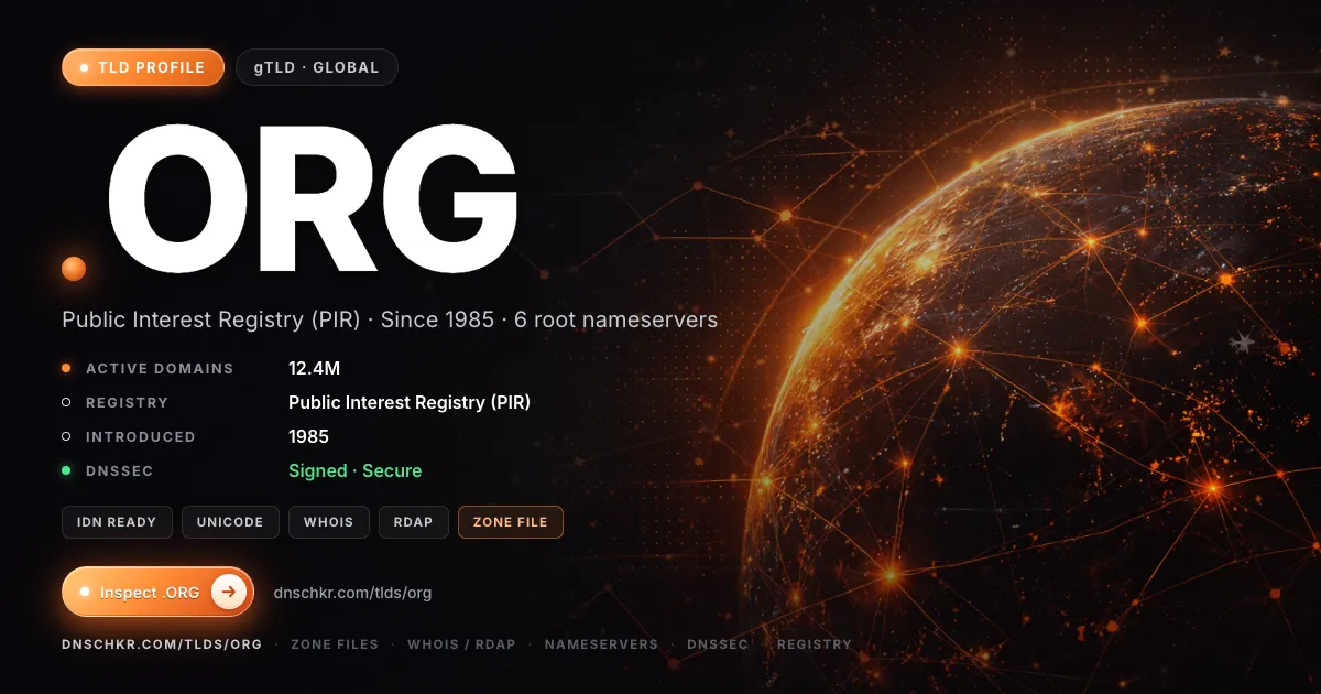 .org TLD — domains, registry, and DNSSEC overview