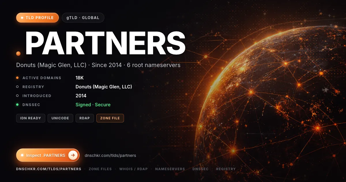.partners TLD — domains, registry, and DNSSEC overview
