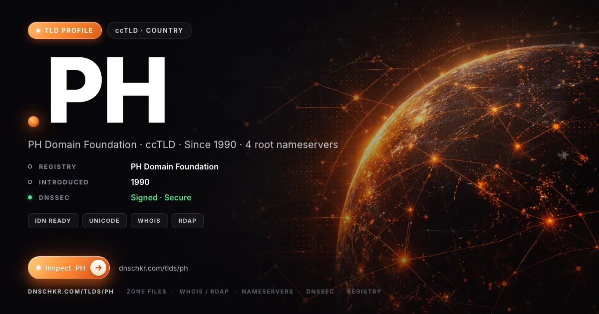 .ph TLD — domains, registry, and DNSSEC overview