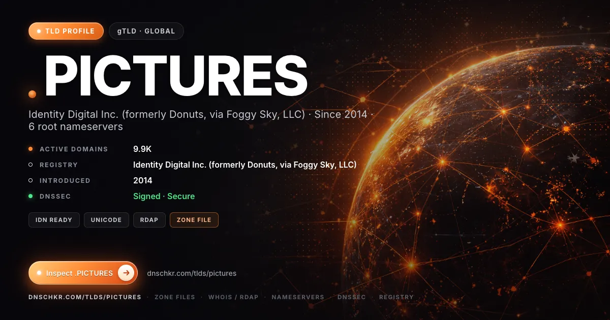 .pictures TLD — domains, registry, and DNSSEC overview
