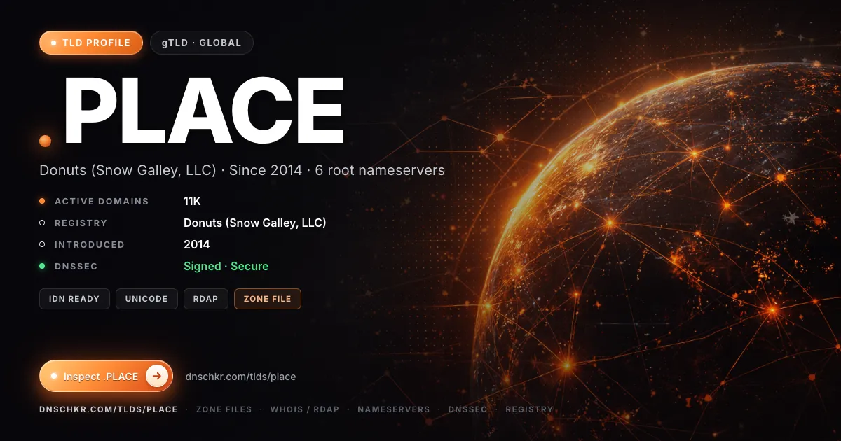 .place TLD — domains, registry, and DNSSEC overview
