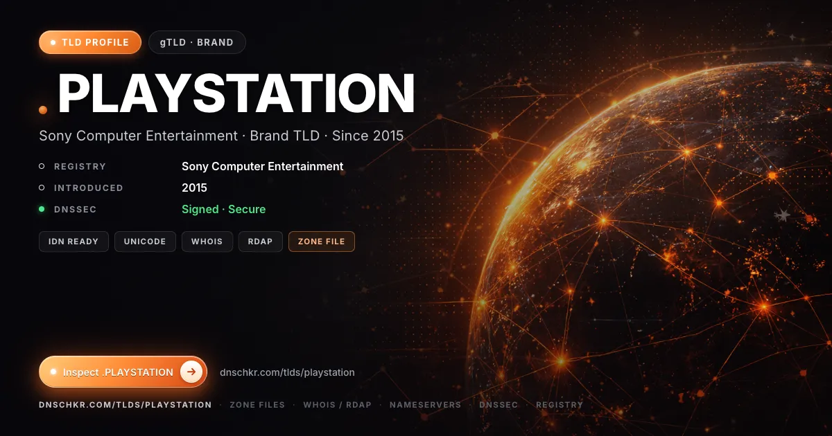 .playstation TLD — domains, registry, and DNSSEC overview