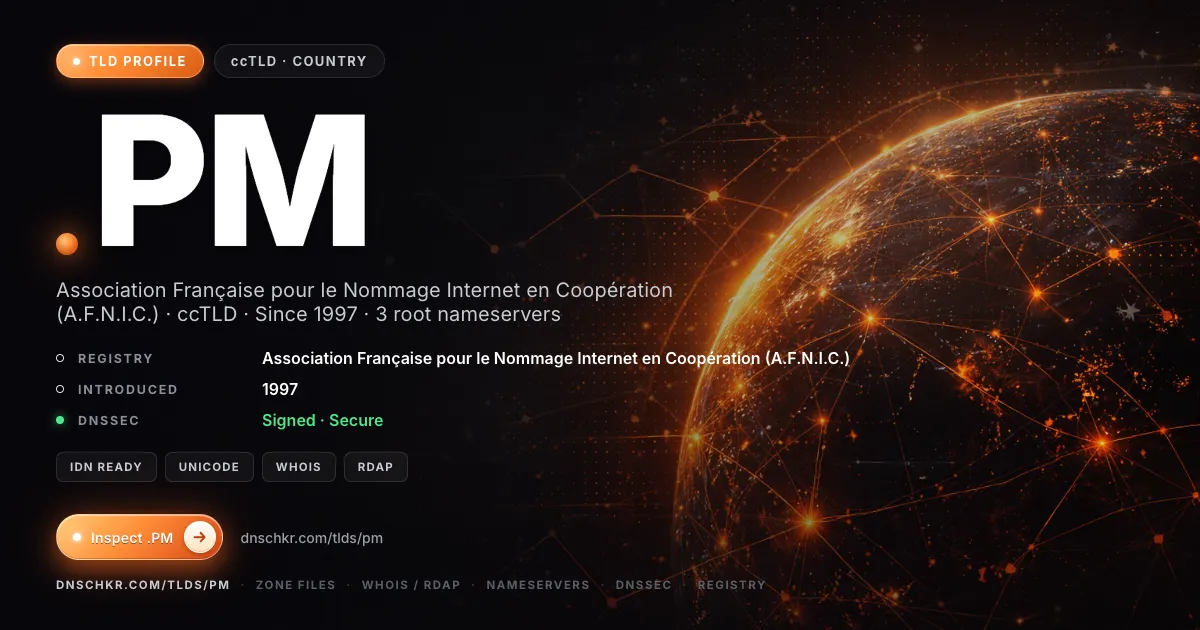 .pm TLD — domains, registry, and DNSSEC overview