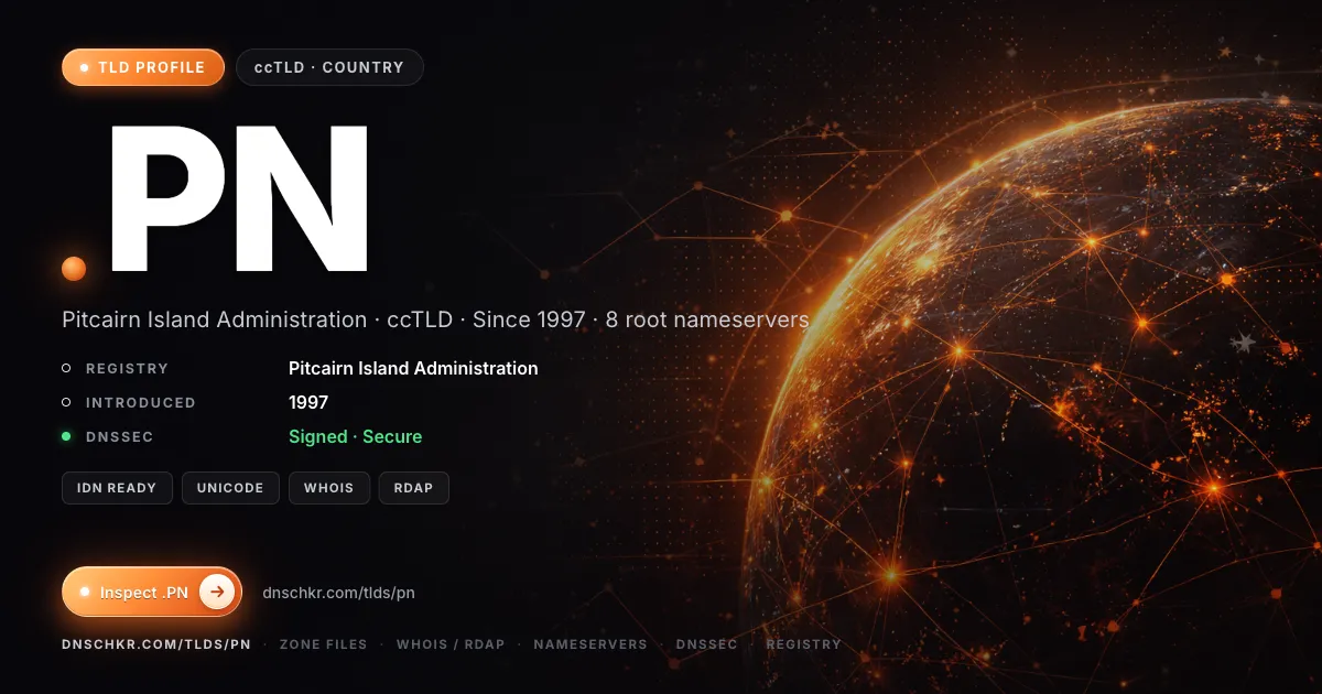 .pn TLD, domains, registry, and DNSSEC overview