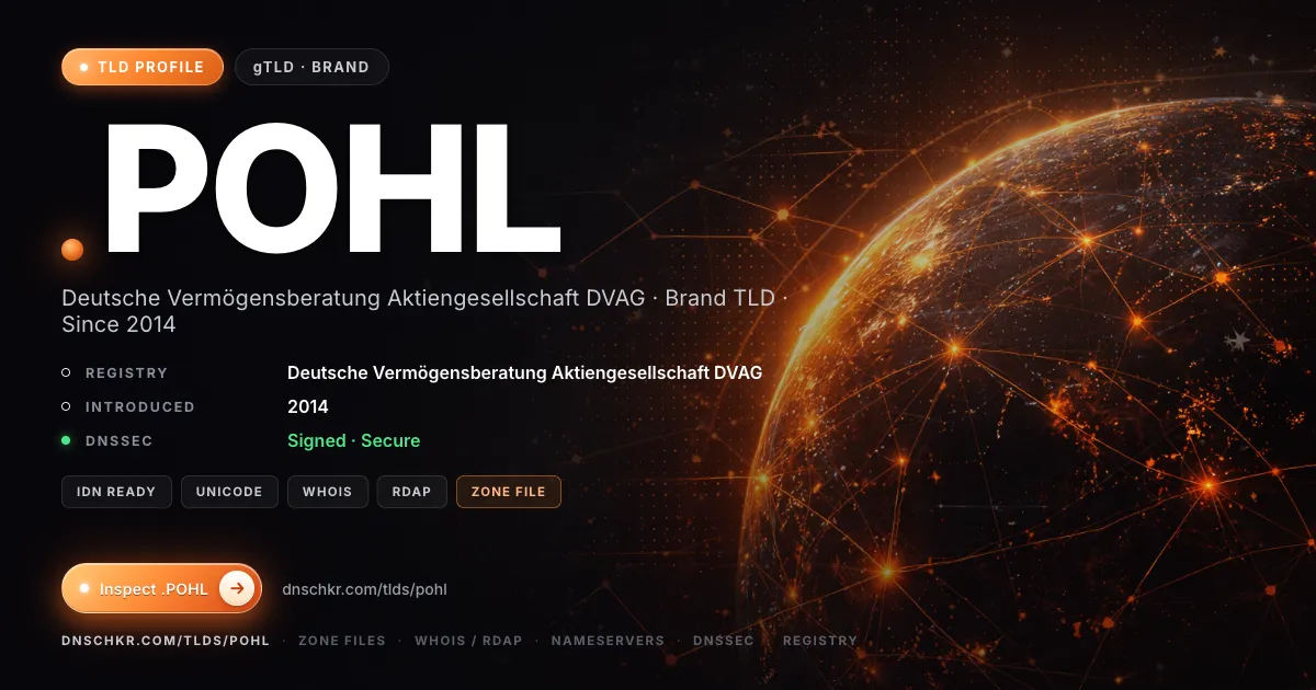 .pohl TLD — domains, registry, and DNSSEC overview