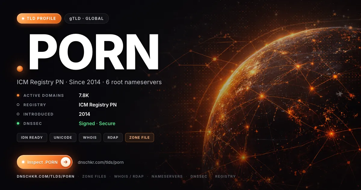 .porn TLD — domains, registry, and DNSSEC overview