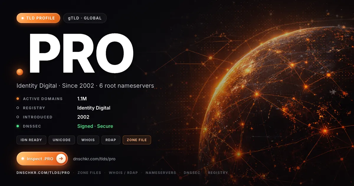.pro TLD — domains, registry, and DNSSEC overview