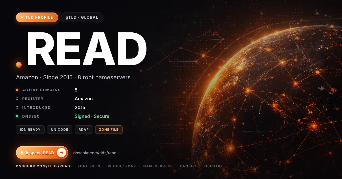.read TLD — domains, registry, and DNSSEC overview