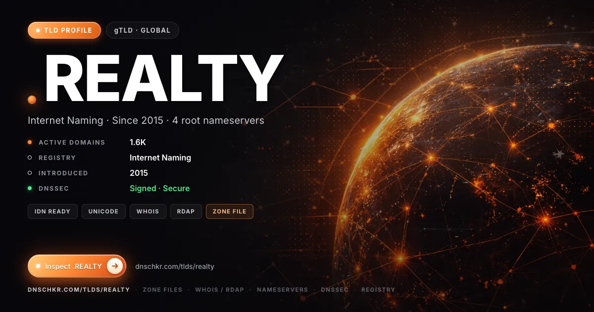 .realty TLD — domains, registry, and DNSSEC overview