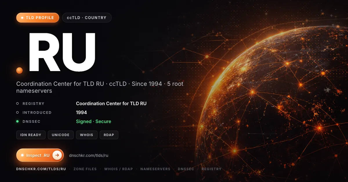 .ru TLD — domains, registry, and DNSSEC overview