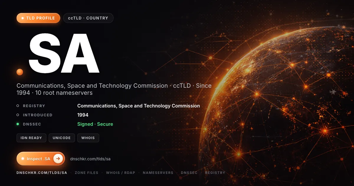 .sa TLD — domains, registry, and DNSSEC overview