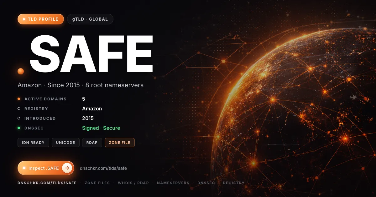 .safe TLD — domains, registry, and DNSSEC overview