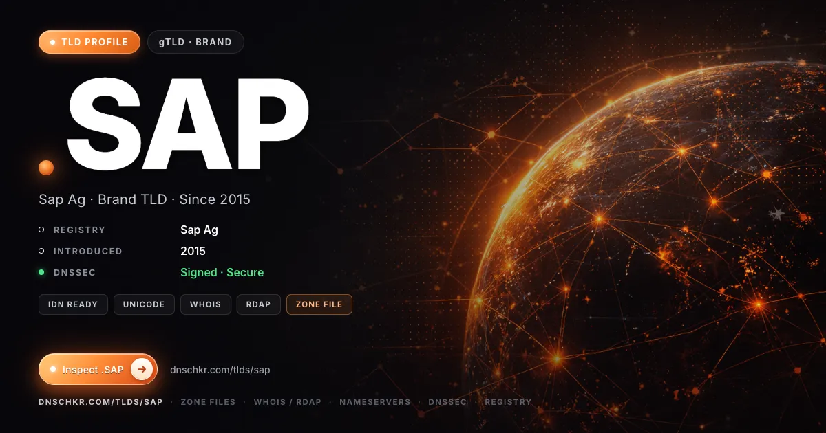 .sap TLD — domains, registry, and DNSSEC overview
