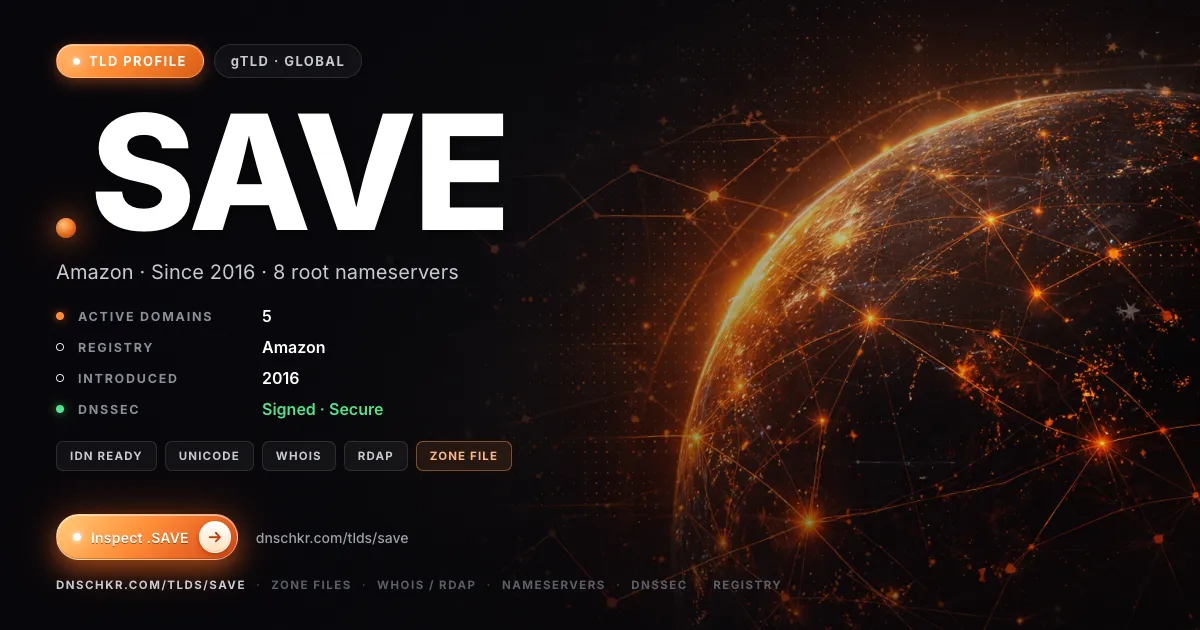.save TLD — domains, registry, and DNSSEC overview