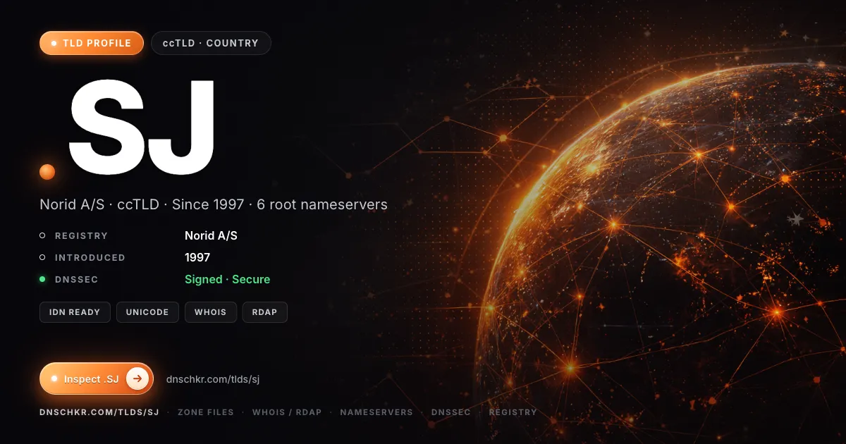 .sj TLD, domains, registry, and DNSSEC overview