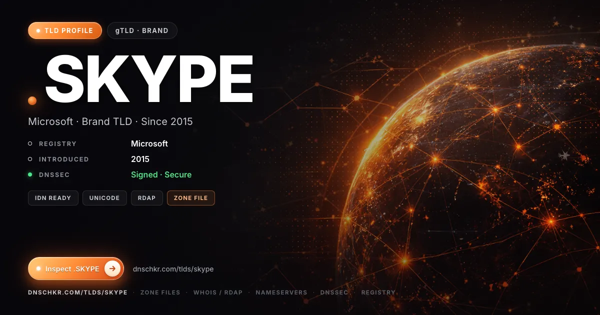 .skype TLD — domains, registry, and DNSSEC overview