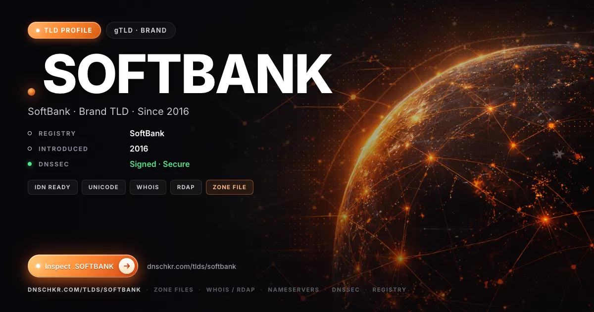 .softbank TLD — domains, registry, and DNSSEC overview