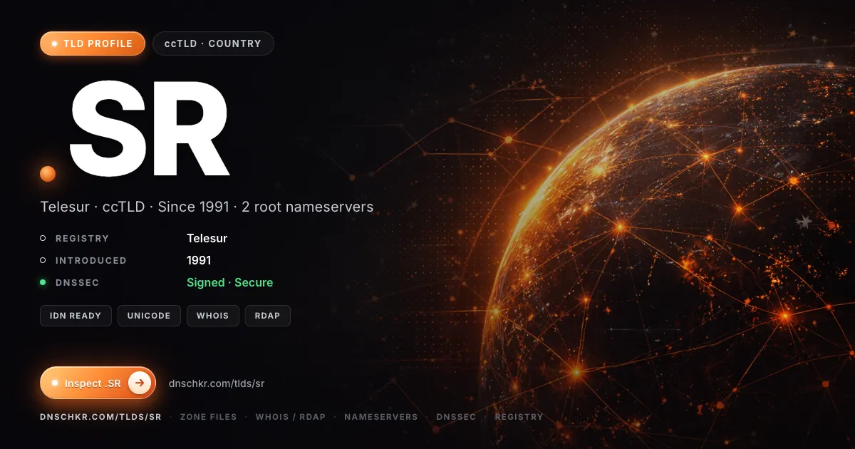 .sr TLD — domains, registry, and DNSSEC overview