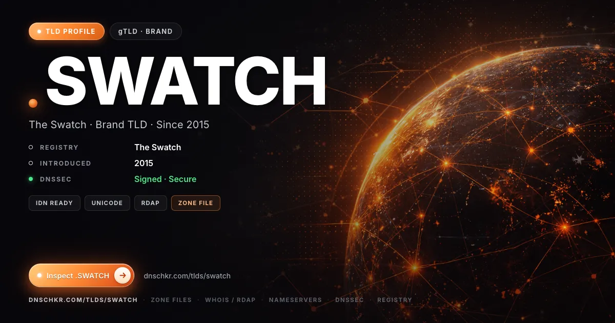 .swatch TLD — domains, registry, and DNSSEC overview