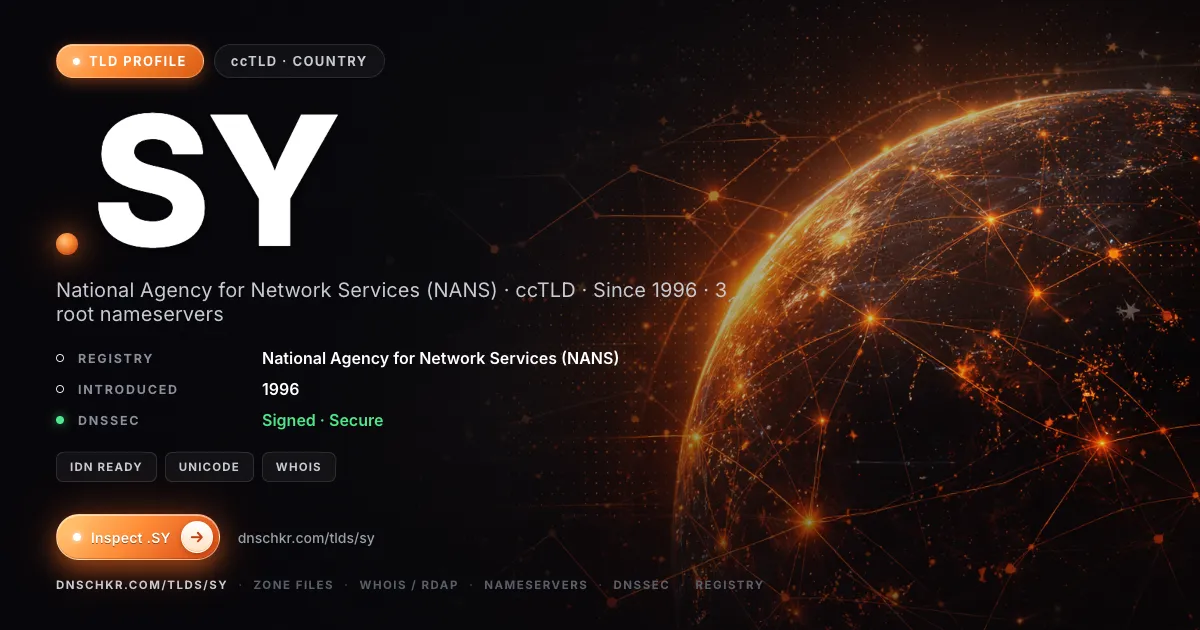 .sy TLD — domains, registry, and DNSSEC overview