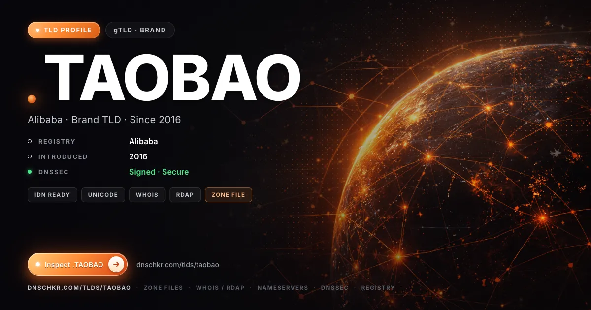.taobao TLD — domains, registry, and DNSSEC overview