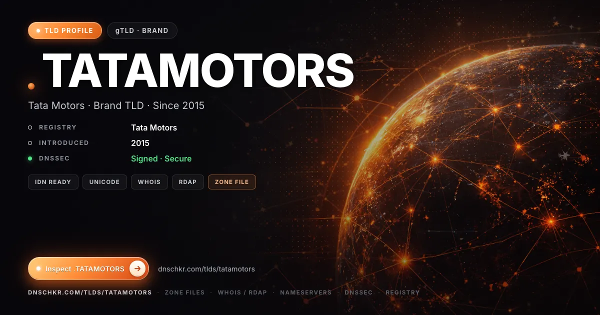 .tatamotors TLD — domains, registry, and DNSSEC overview