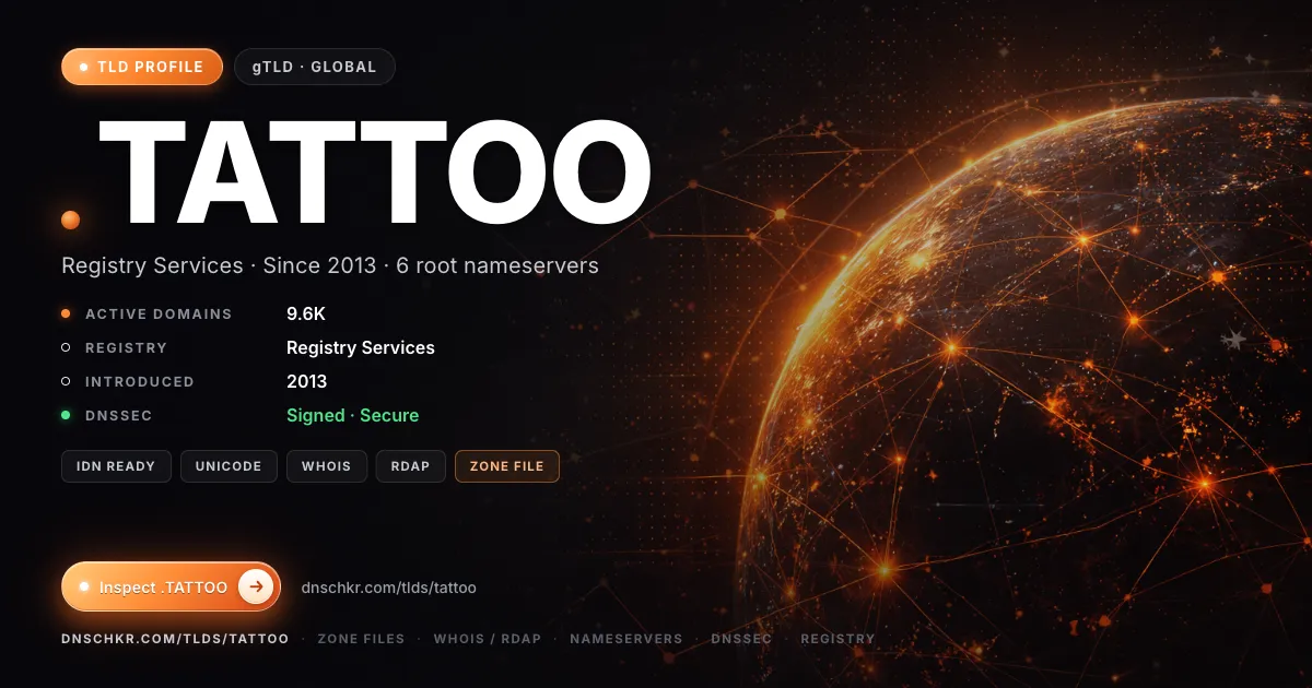 .tattoo TLD — domains, registry, and DNSSEC overview