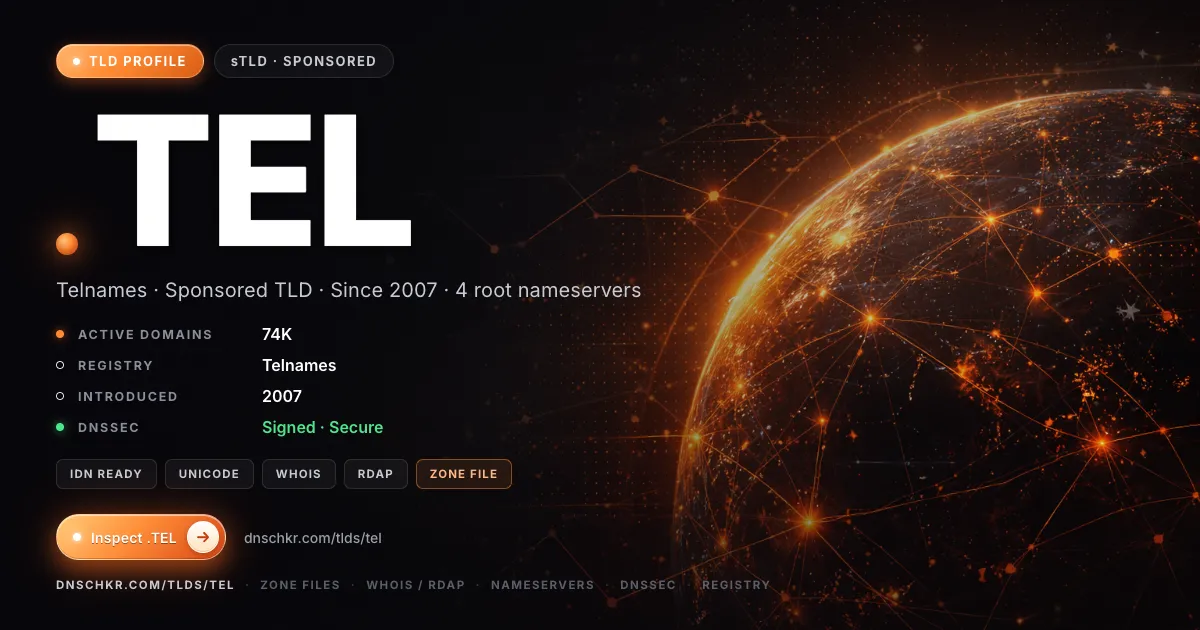 .tel TLD — domains, registry, and DNSSEC overview