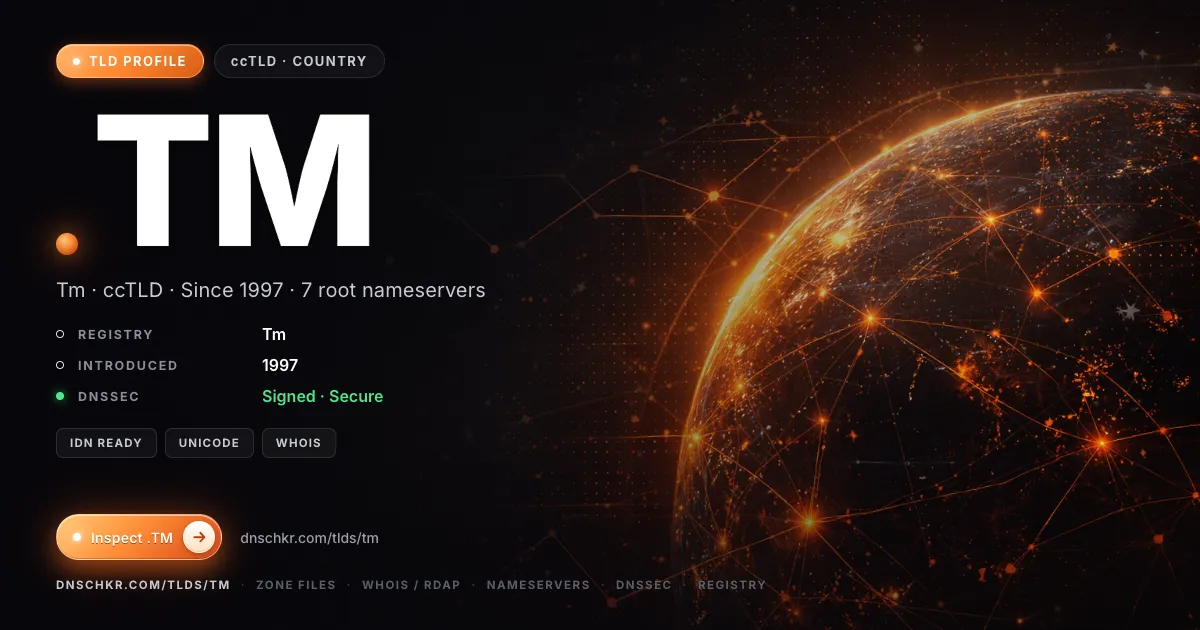.tm TLD — domains, registry, and DNSSEC overview