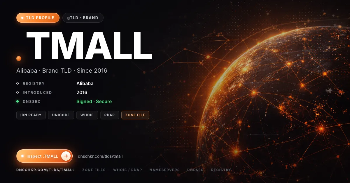 .tmall TLD — domains, registry, and DNSSEC overview