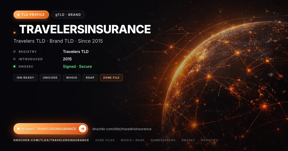 .travelersinsurance TLD — domains, registry, and DNSSEC overview