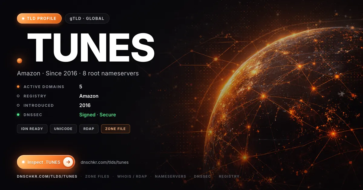 .tunes TLD — domains, registry, and DNSSEC overview