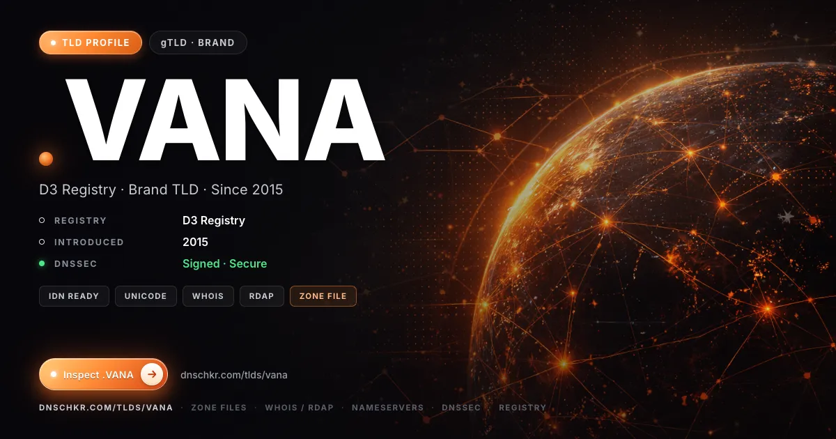 .vana TLD — domains, registry, and DNSSEC overview