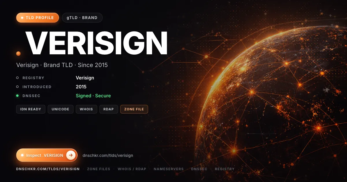 .verisign TLD — domains, registry, and DNSSEC overview