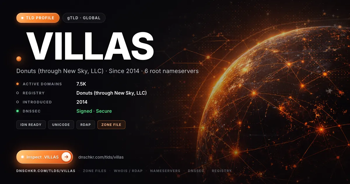 .villas TLD — domains, registry, and DNSSEC overview