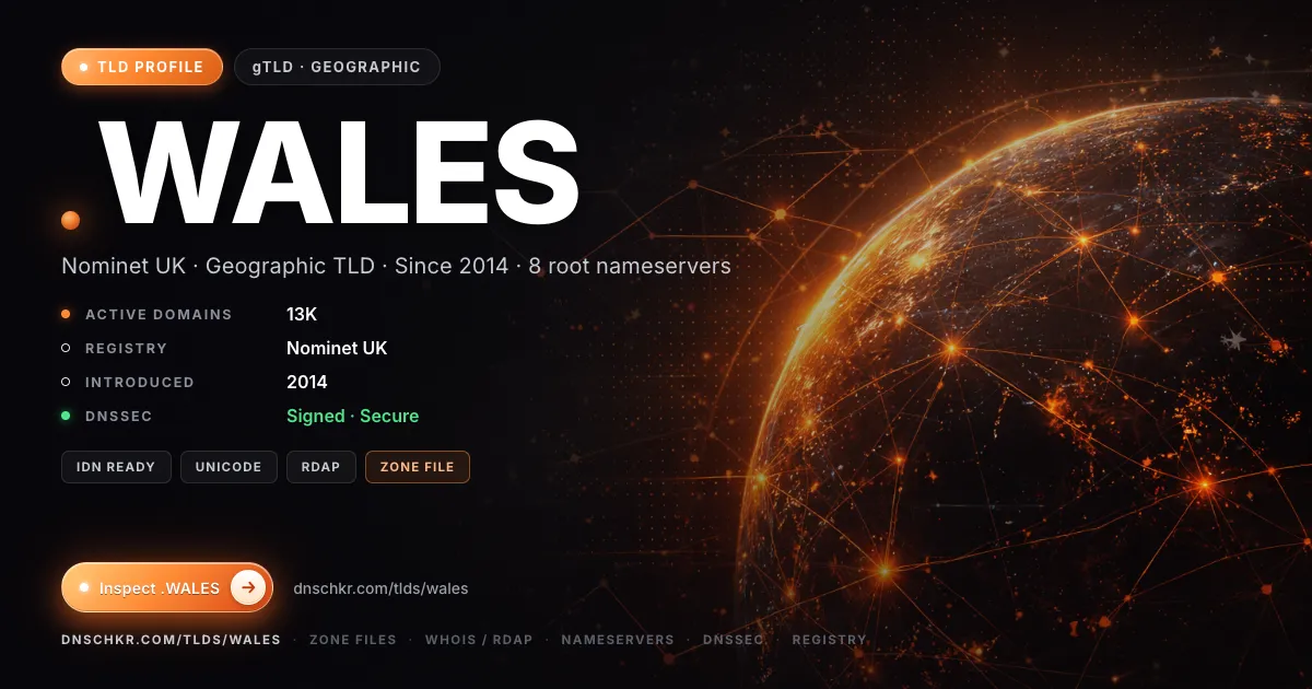 .wales TLD — domains, registry, and DNSSEC overview