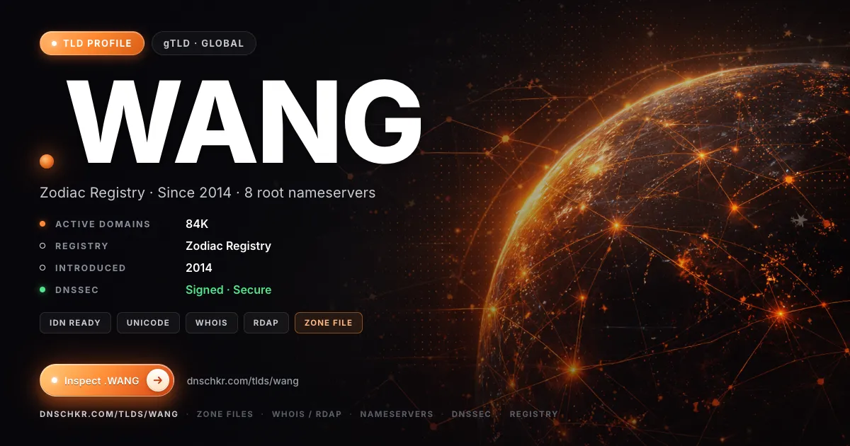 .wang TLD — domains, registry, and DNSSEC overview