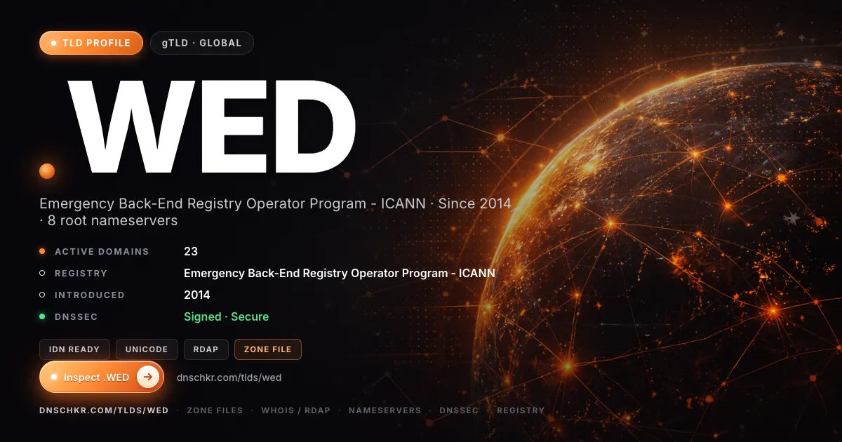 .wed TLD — domains, registry, and DNSSEC overview